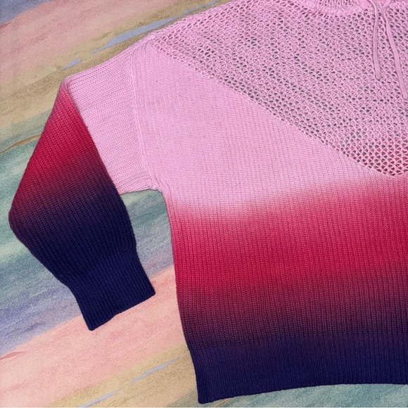 Spiritual Gangster Amar Meshed Up Ombré Cherry Dip Dye Hoodie size S oversized - Picture 4 of 10